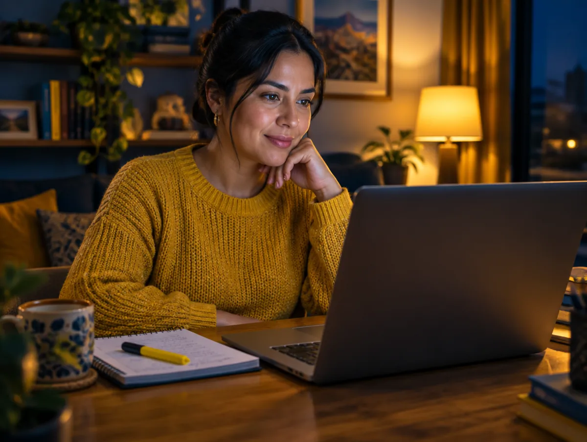 Profesionista estudiando en línea